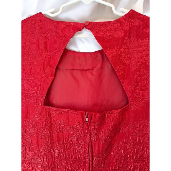 Rare Editions Big Girls Sleeveless Brocade with Jeweled Neckline Social Red Dres - Picture 4 of 13